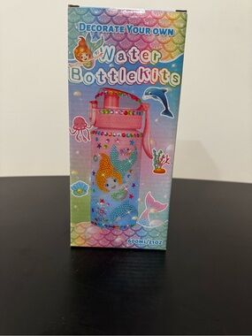 Decorate-Your-Own Pink Mermaid Water Bottle Kit for Kids